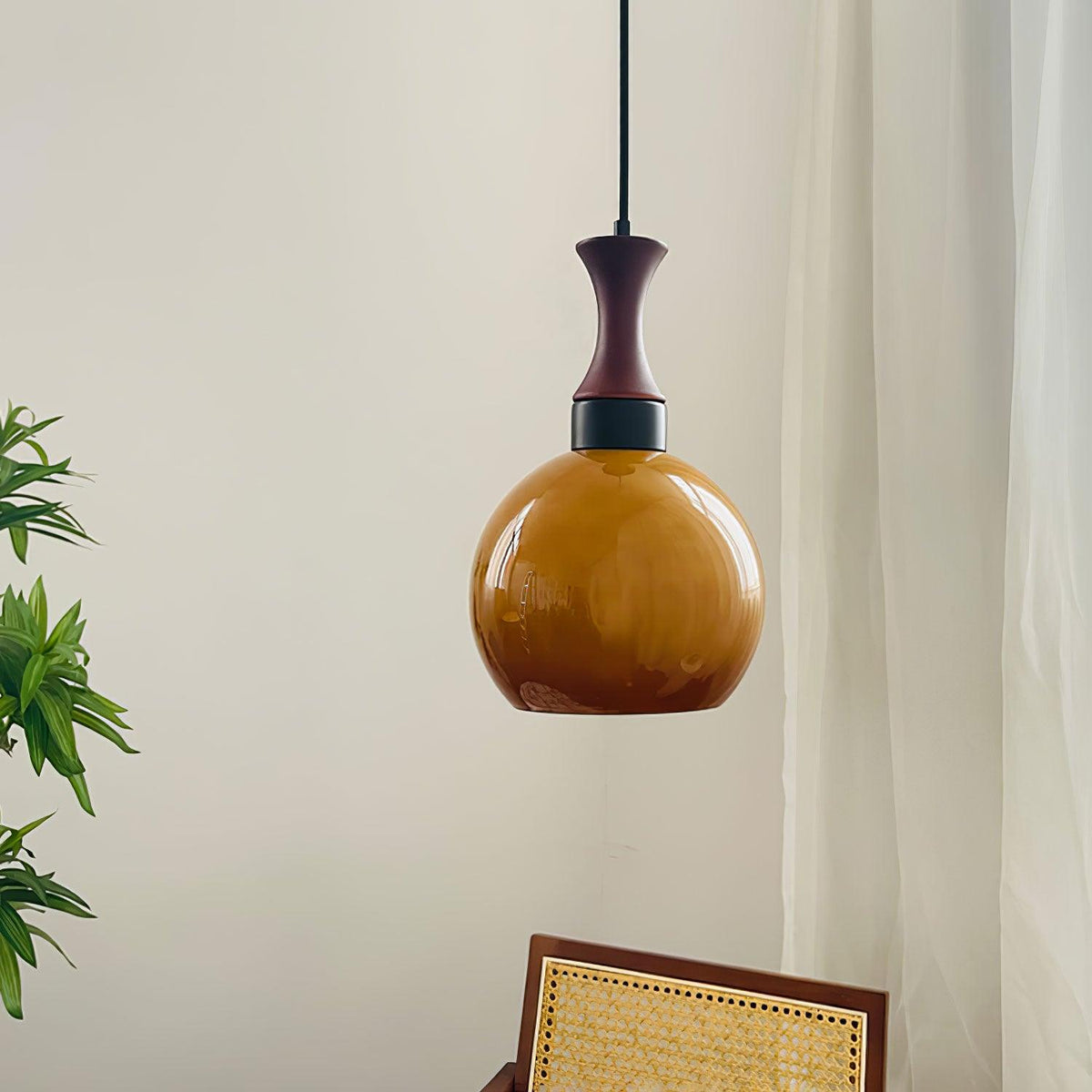 Suspension Vermeil en verre et bois – vue 16