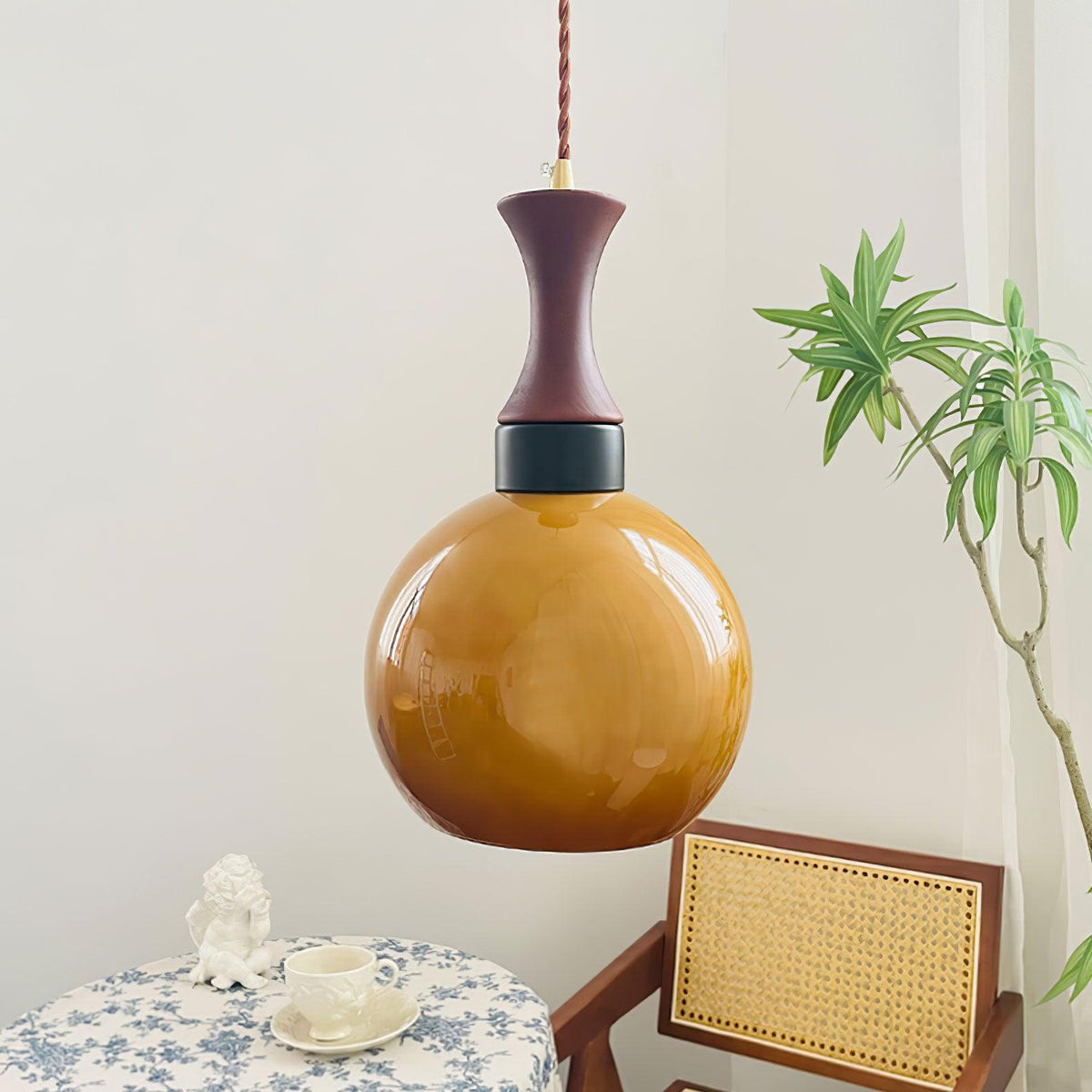 Suspension Vermeil en verre et bois – vue 10