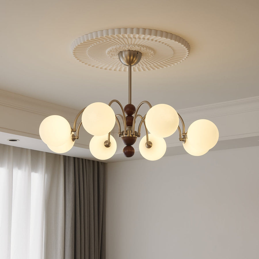 Lustre Majorque en verre et bois – vue 3