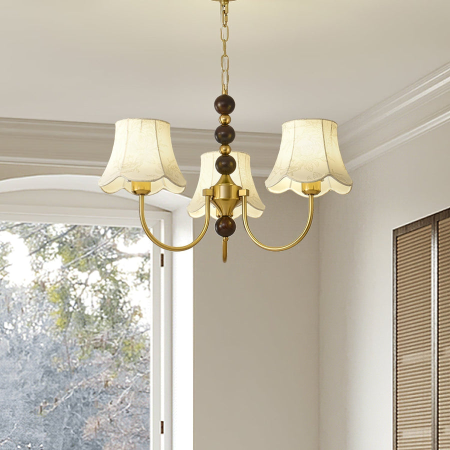 Lustre Pléiade en tissu et bois – vue 5