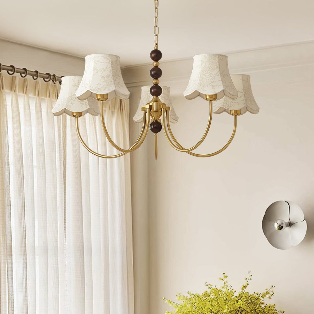 Lustre Pléiade en tissu et bois – vue 18