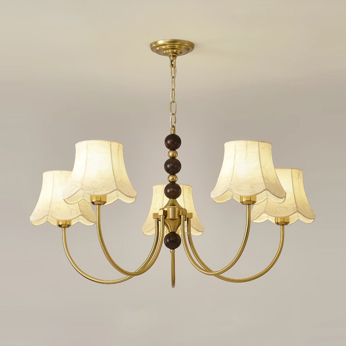 Lustre Pléiade en tissu et bois – vue 7