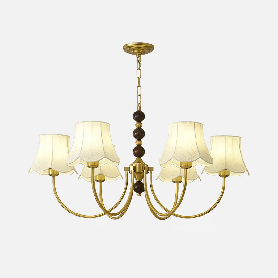 Lustre Pléiade en tissu et bois – vue 3