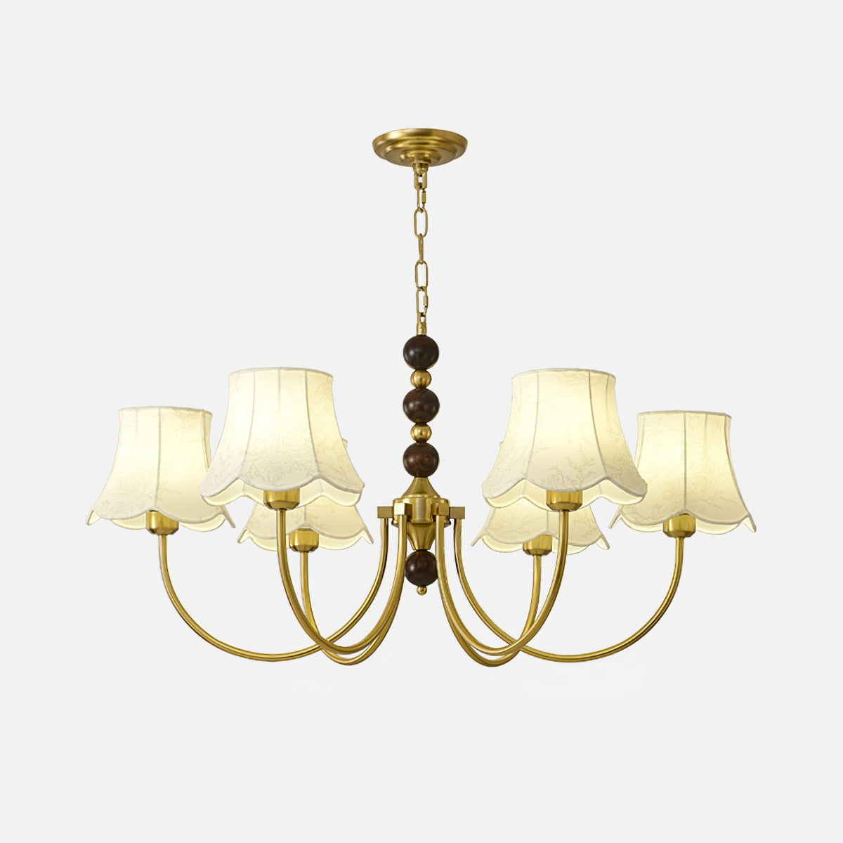 Lustre Pléiade en tissu et bois – vue 11