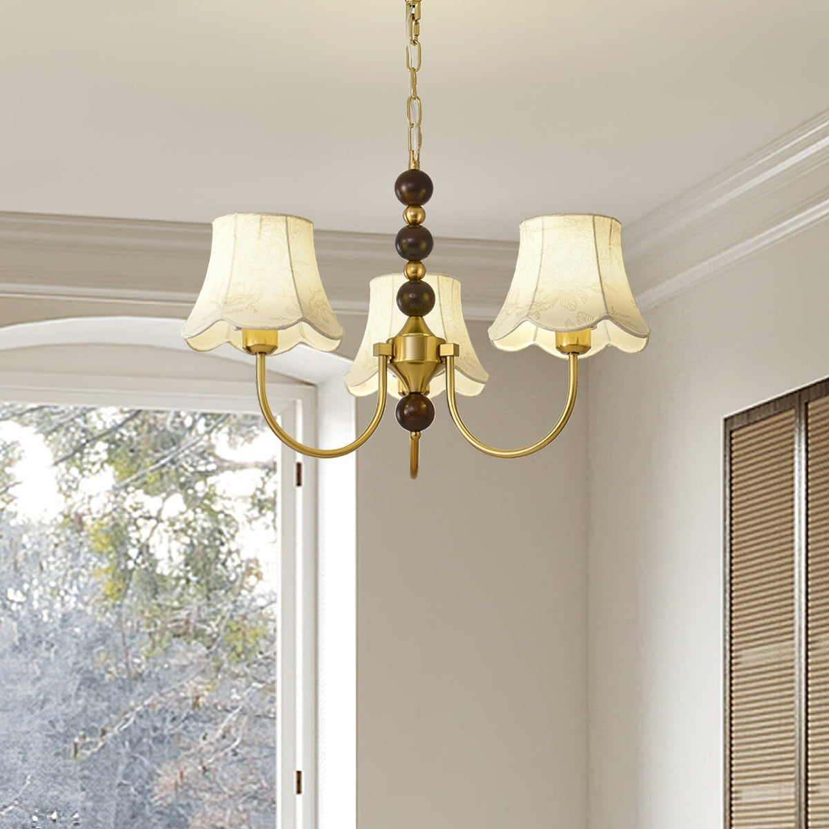 Lustre Pléiade en tissu et bois – vue 20