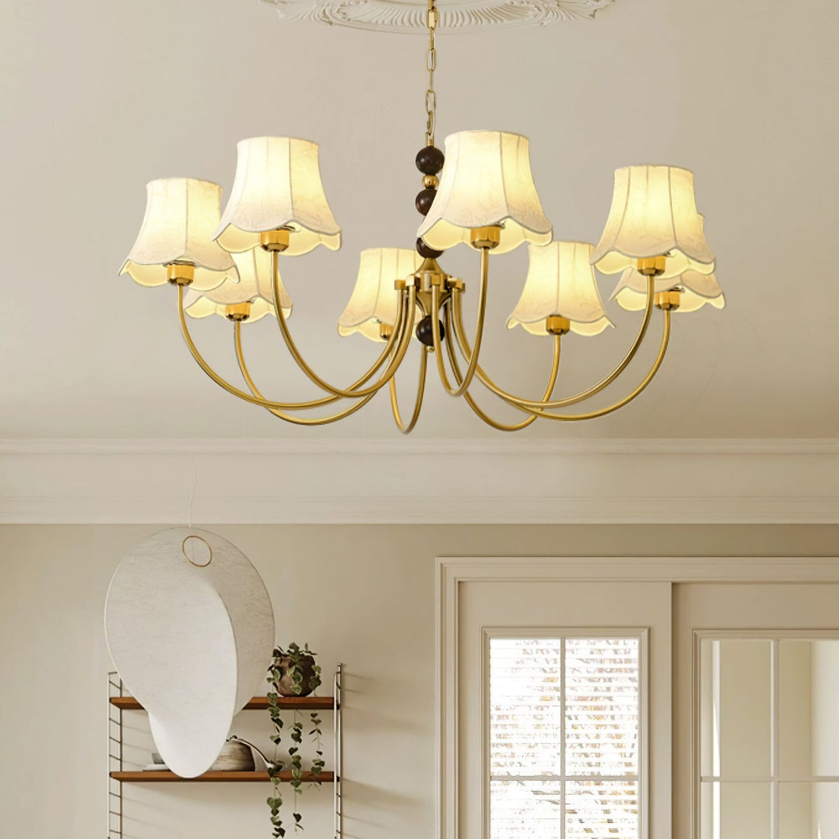 Lustre Pléiade en tissu et bois – vue 16