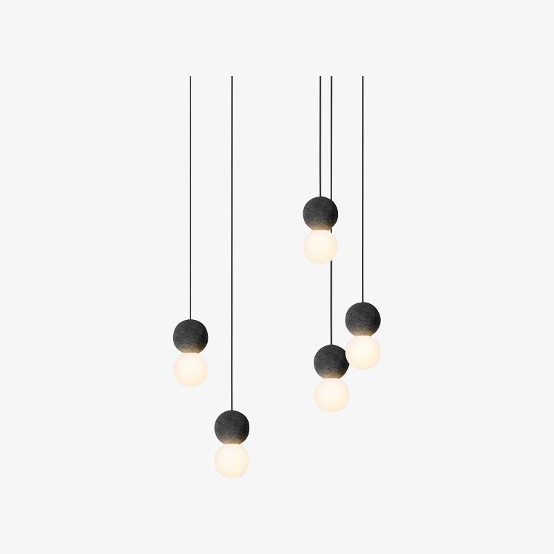 Suspension Hélianthe en pierre et verre – vue 49