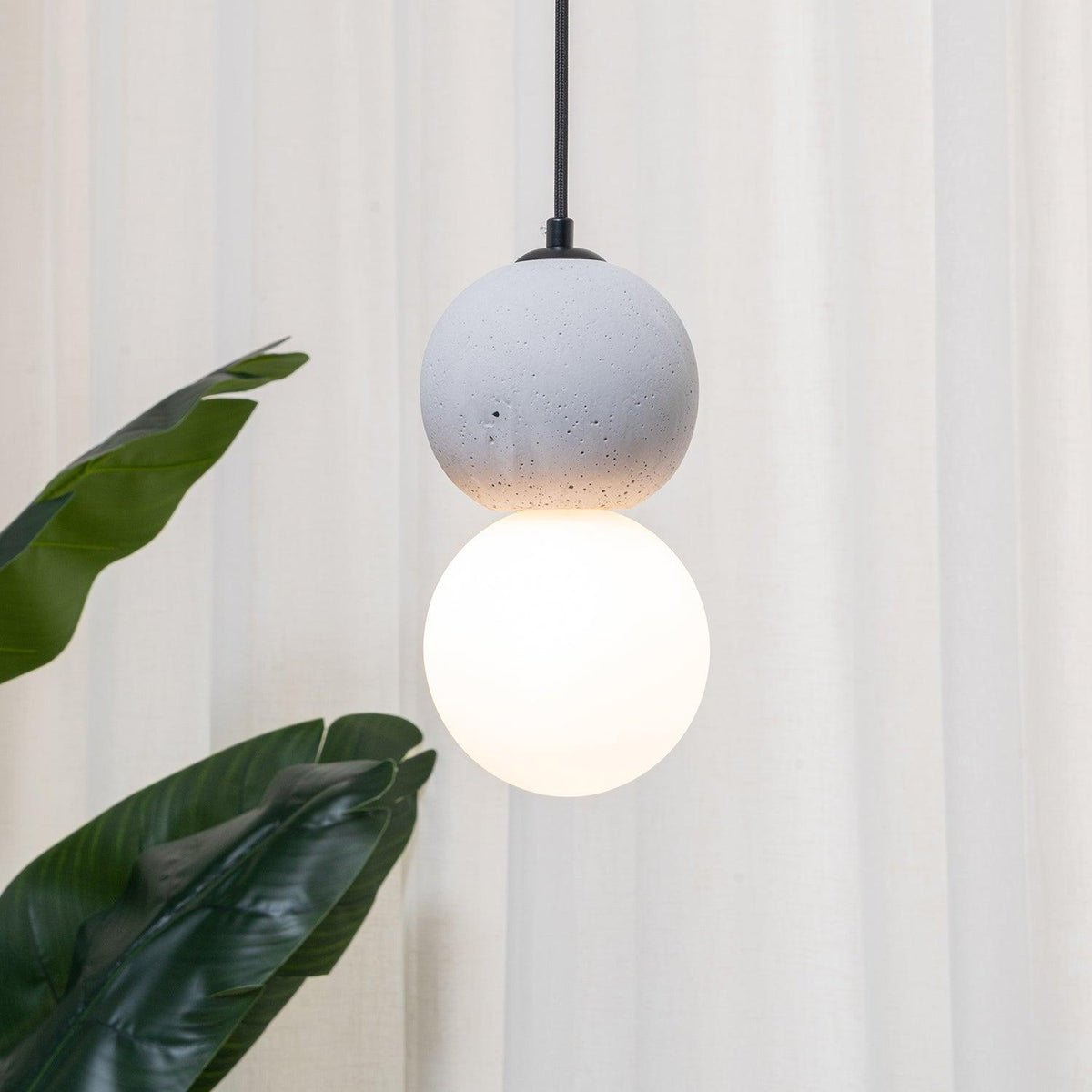 Suspension Hélianthe en pierre et verre – vue 30