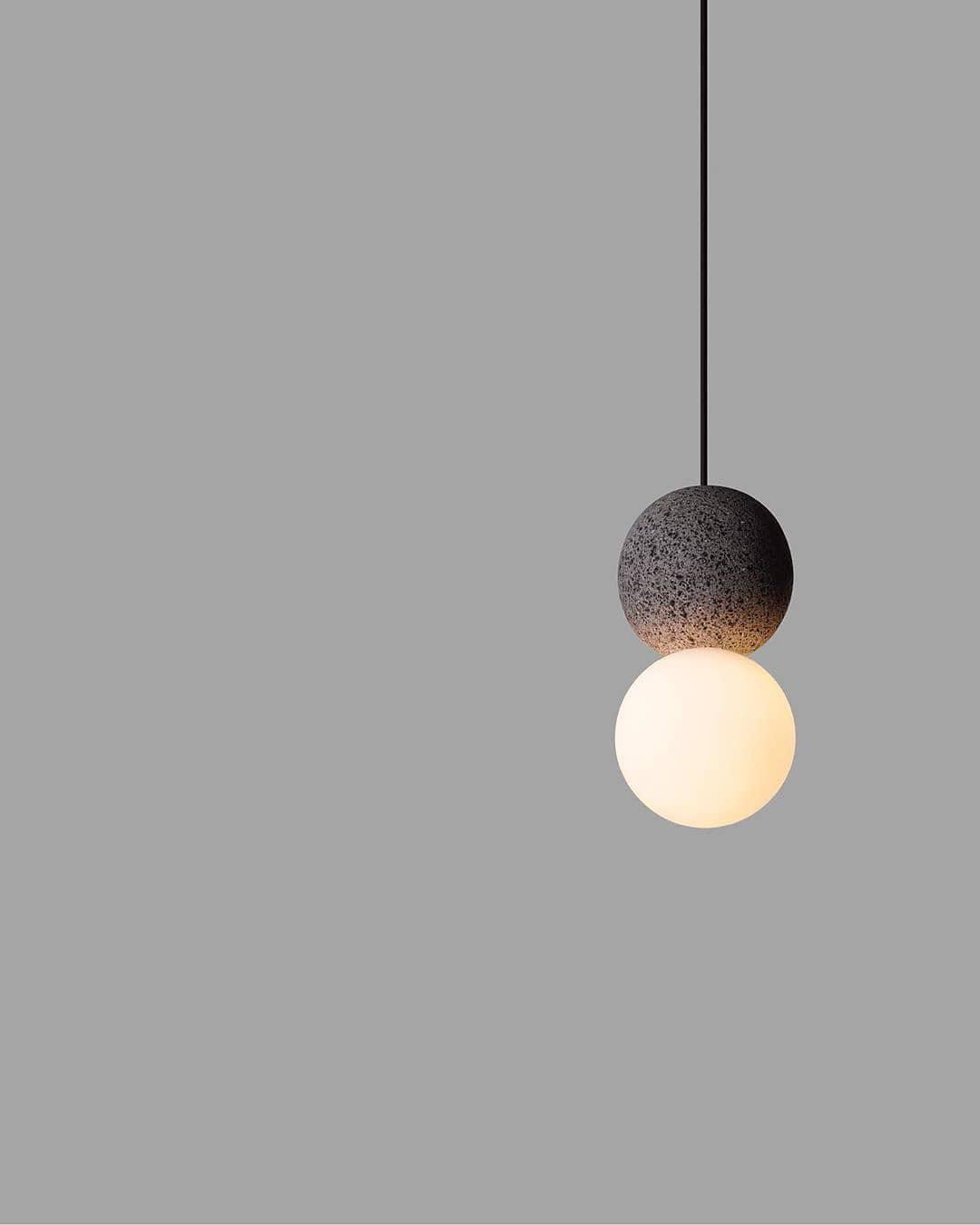 Suspension Hélianthe en pierre et verre – vue 6
