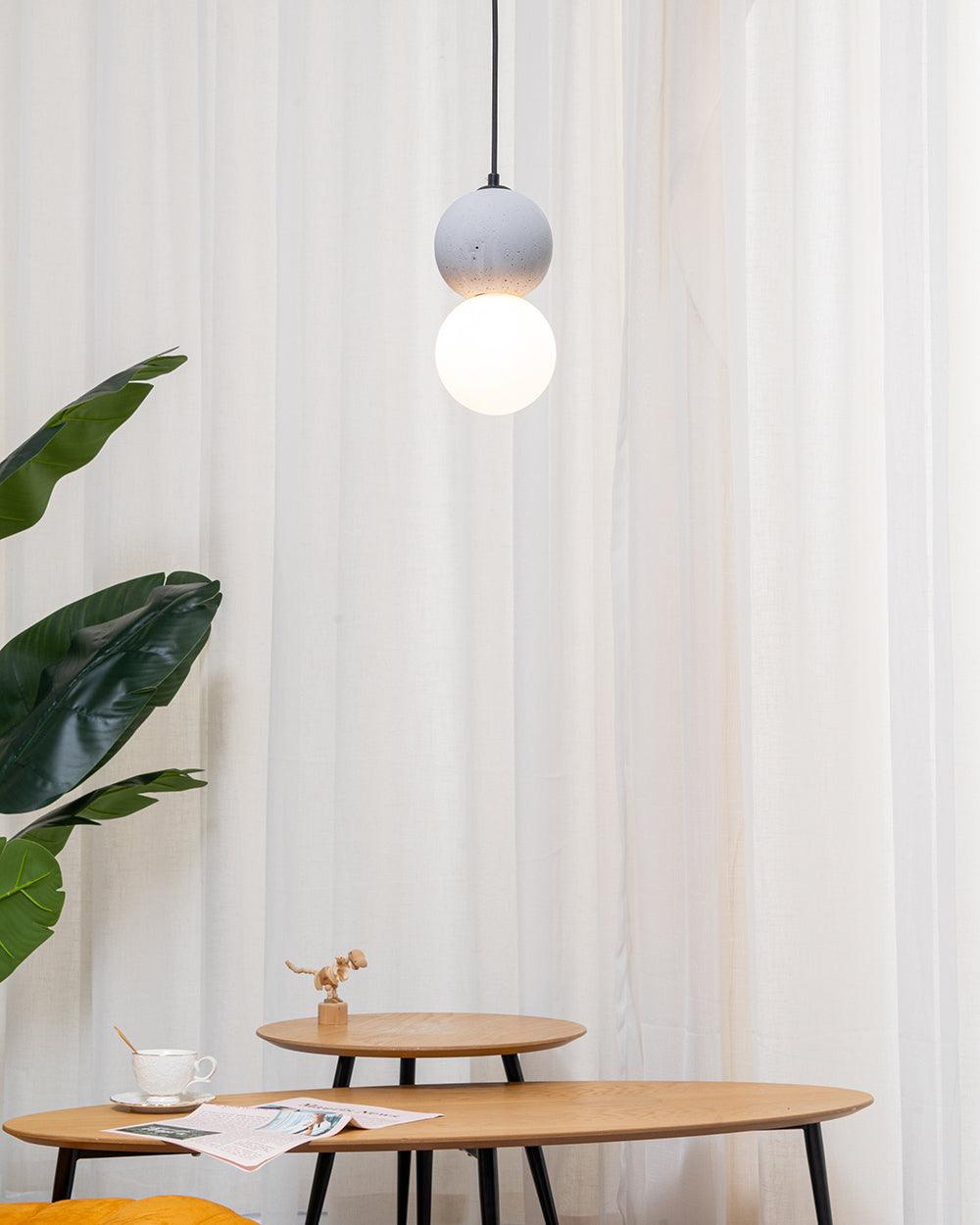 Suspension Hélianthe en pierre et verre – vue 27