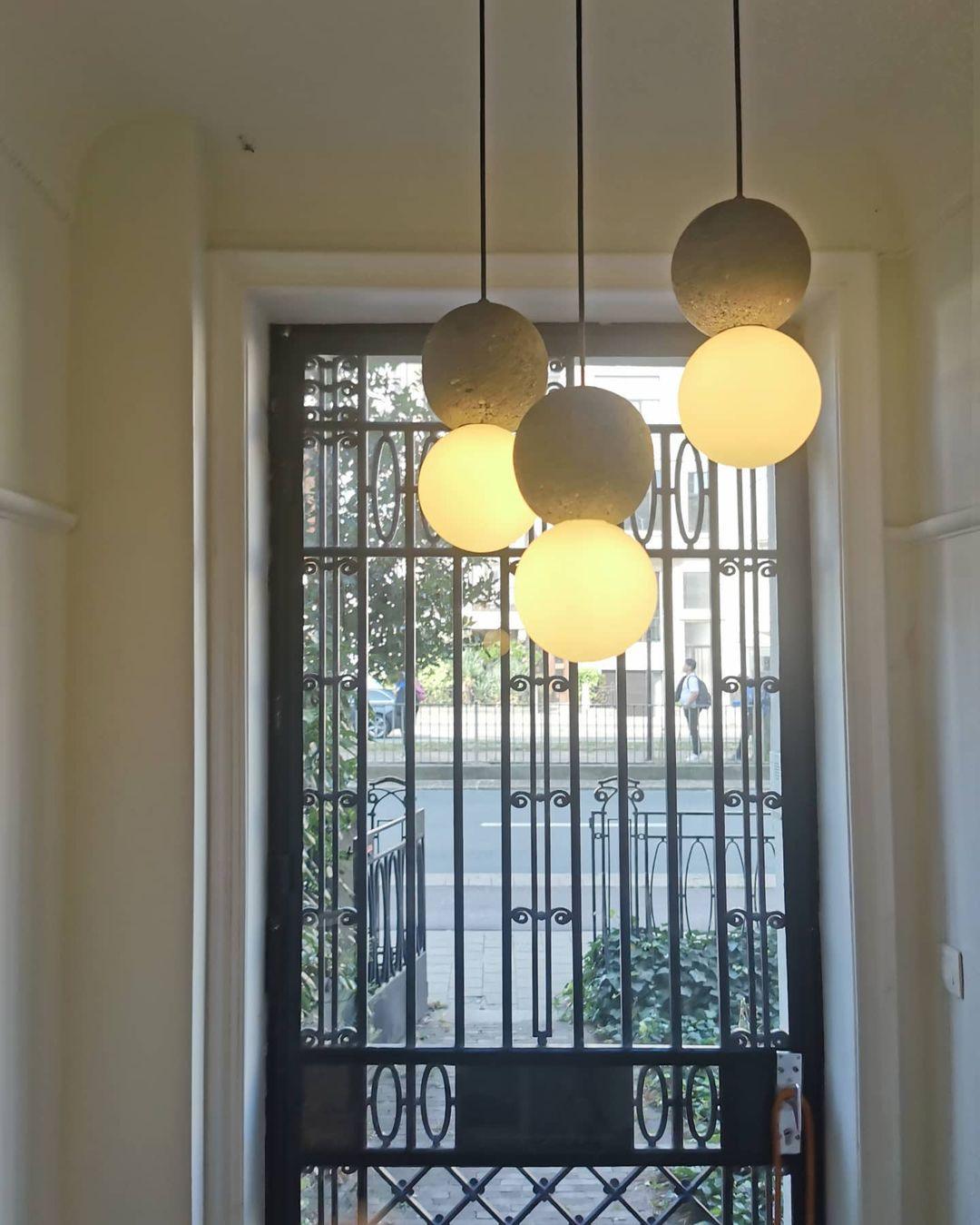 Suspension Hélianthe en pierre et verre – vue 56