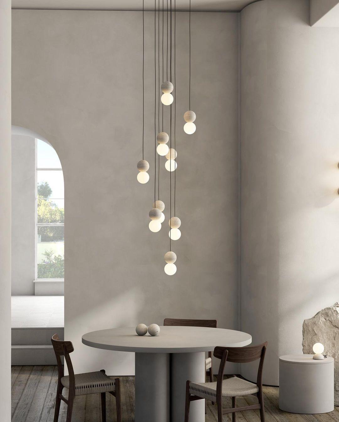 Suspension Hélianthe en pierre et verre – vue 21