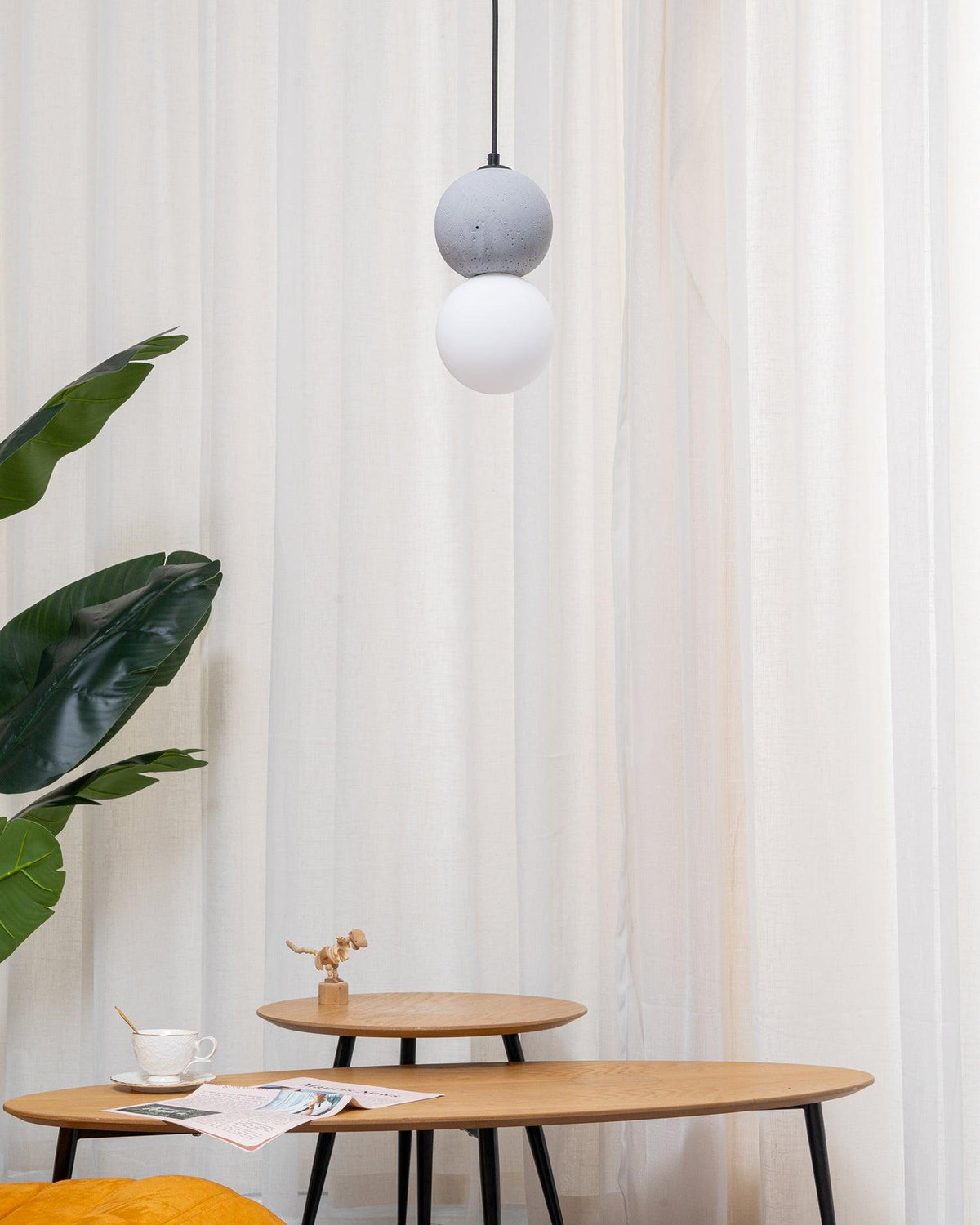 Suspension Hélianthe en pierre et verre – vue 29