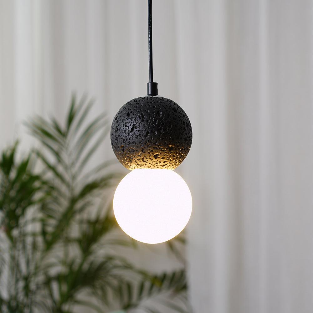 Suspension Hélianthe en pierre et verre – vue 25