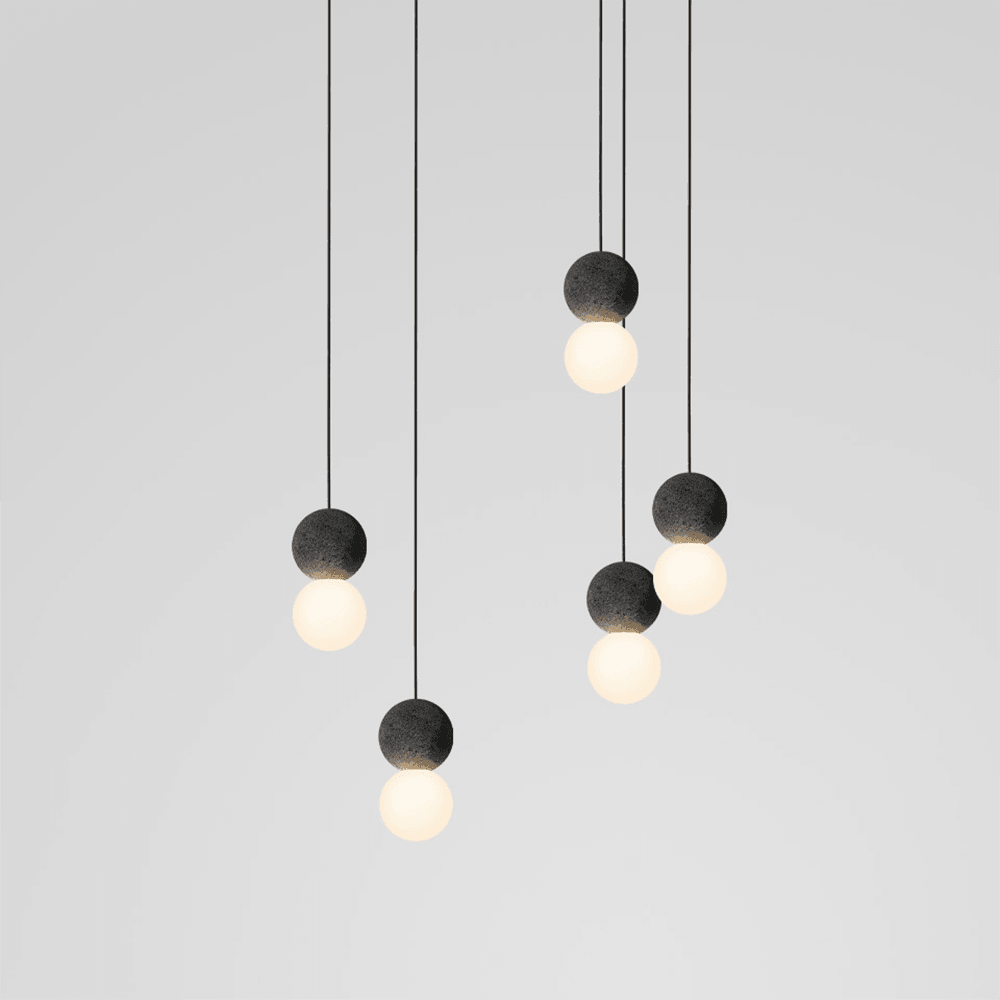 Suspension Hélianthe en pierre et verre – vue 5