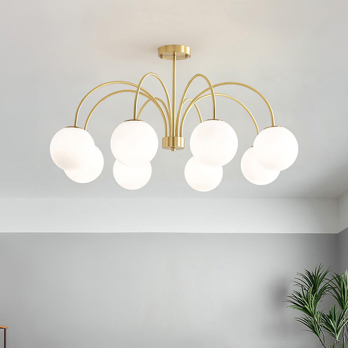 Lustre Cordes en laiton et verre – vue 25