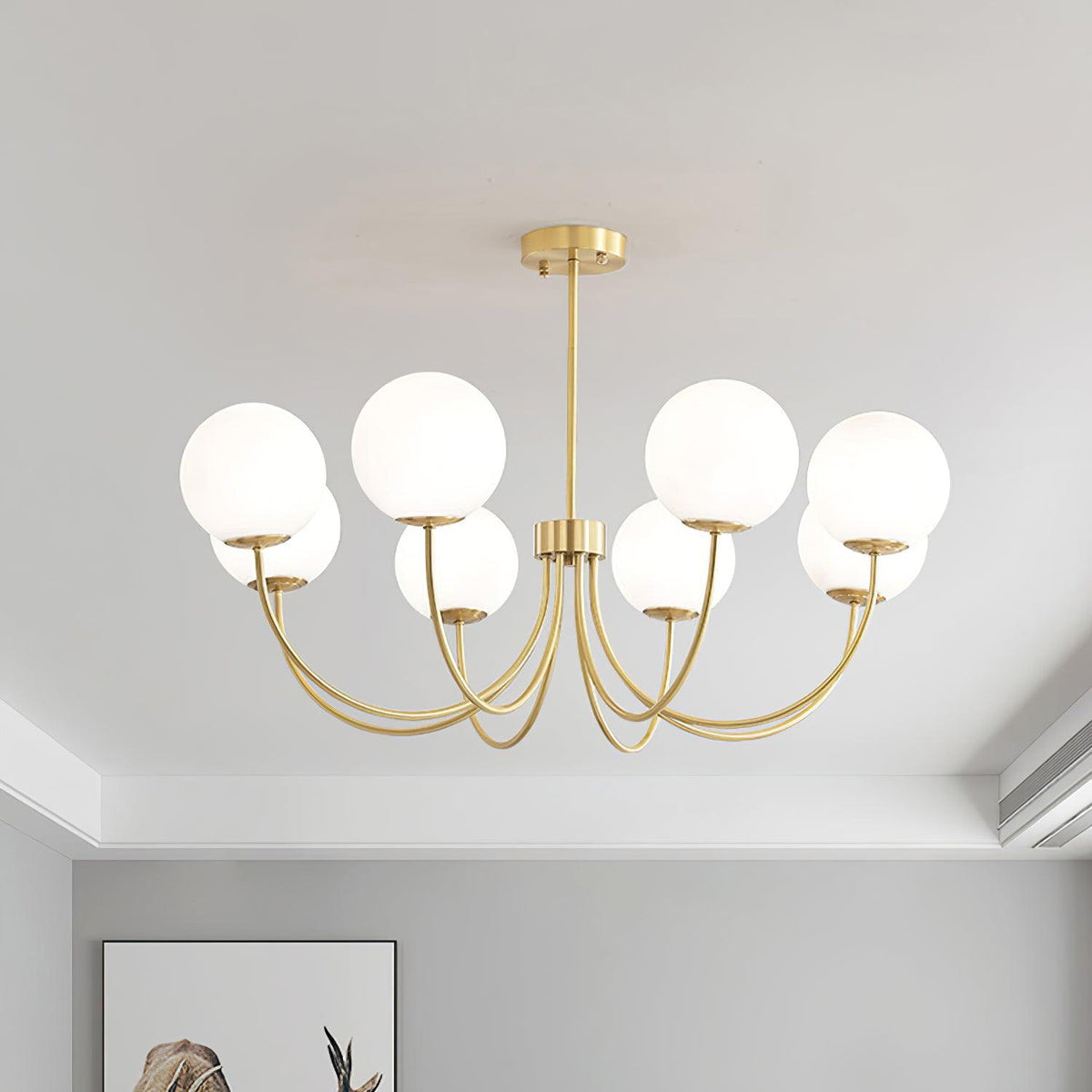 Lustre Cordes en laiton et verre – vue 30