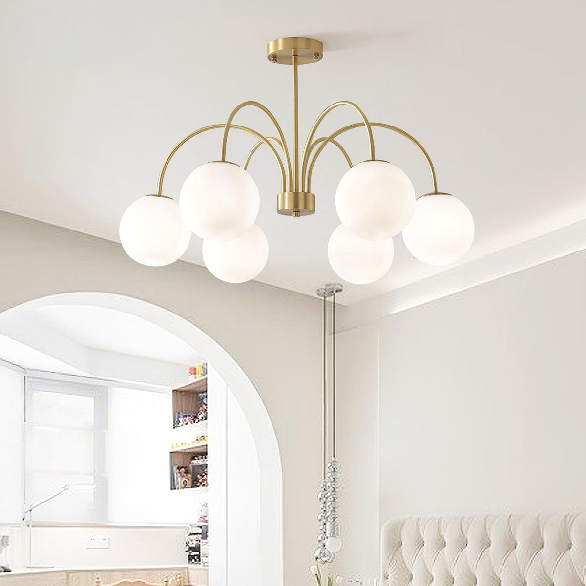 Lustre Cordes en laiton et verre – vue 16