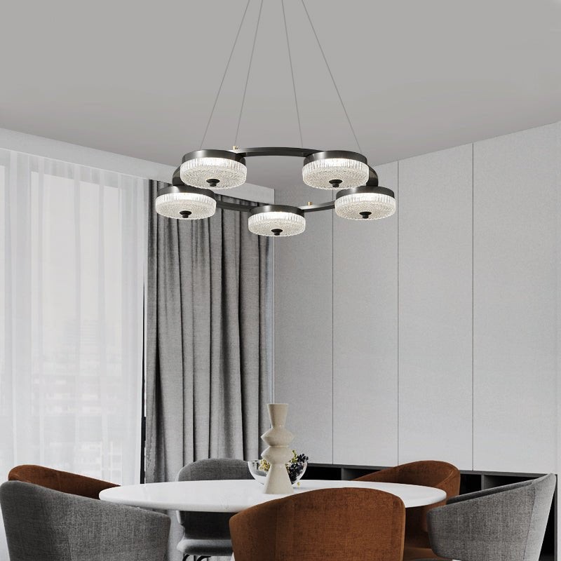 Lustre Delta en verre et laiton – vue 14