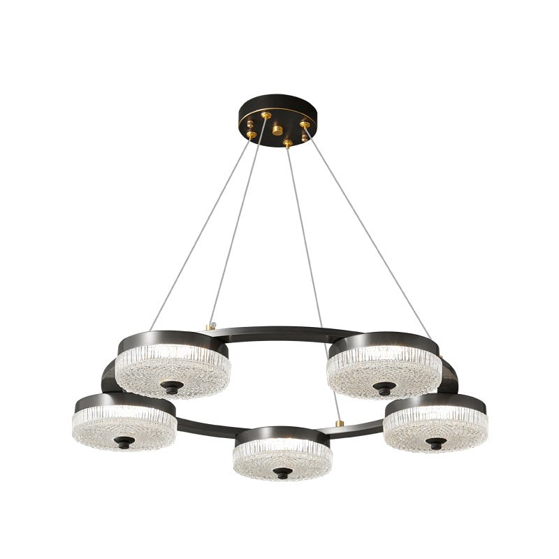 Lustre Delta en verre et laiton – vue 10