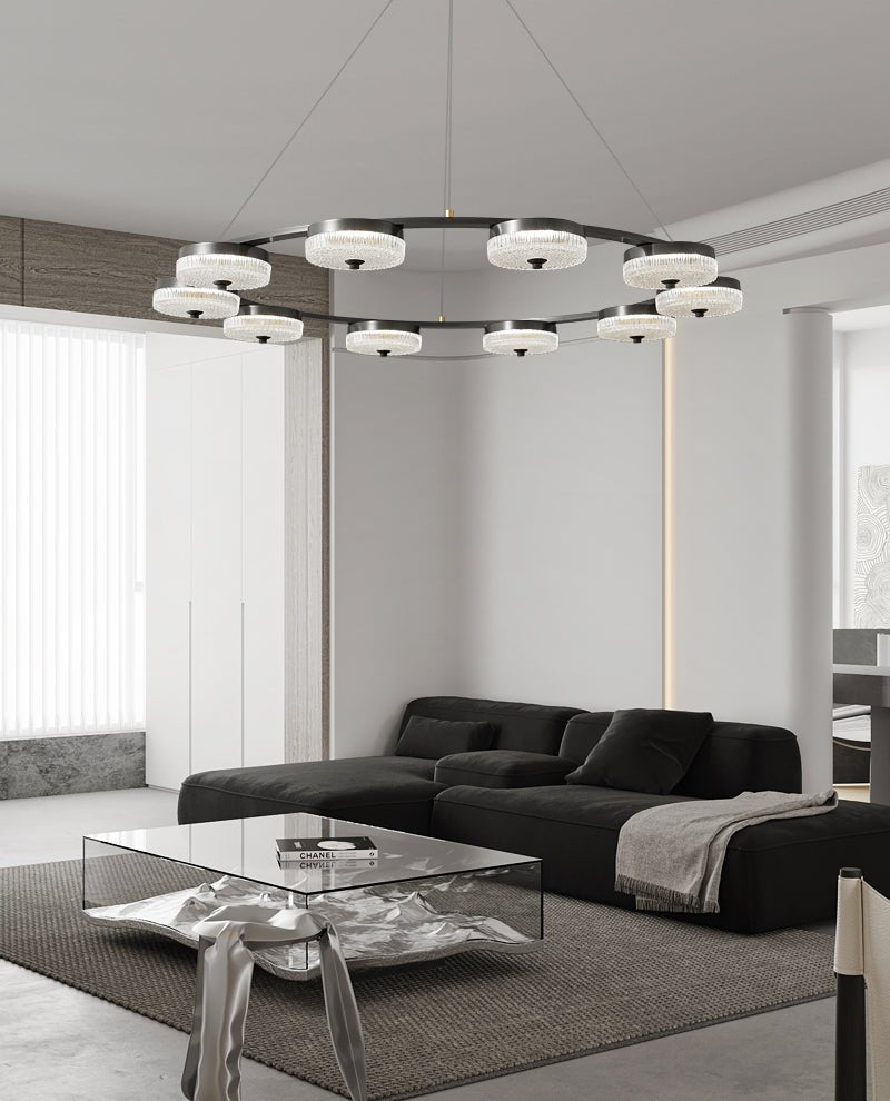 Lustre Delta en verre et laiton – vue 3