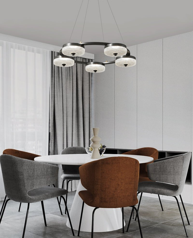 Lustre Delta en verre et laiton – vue 7