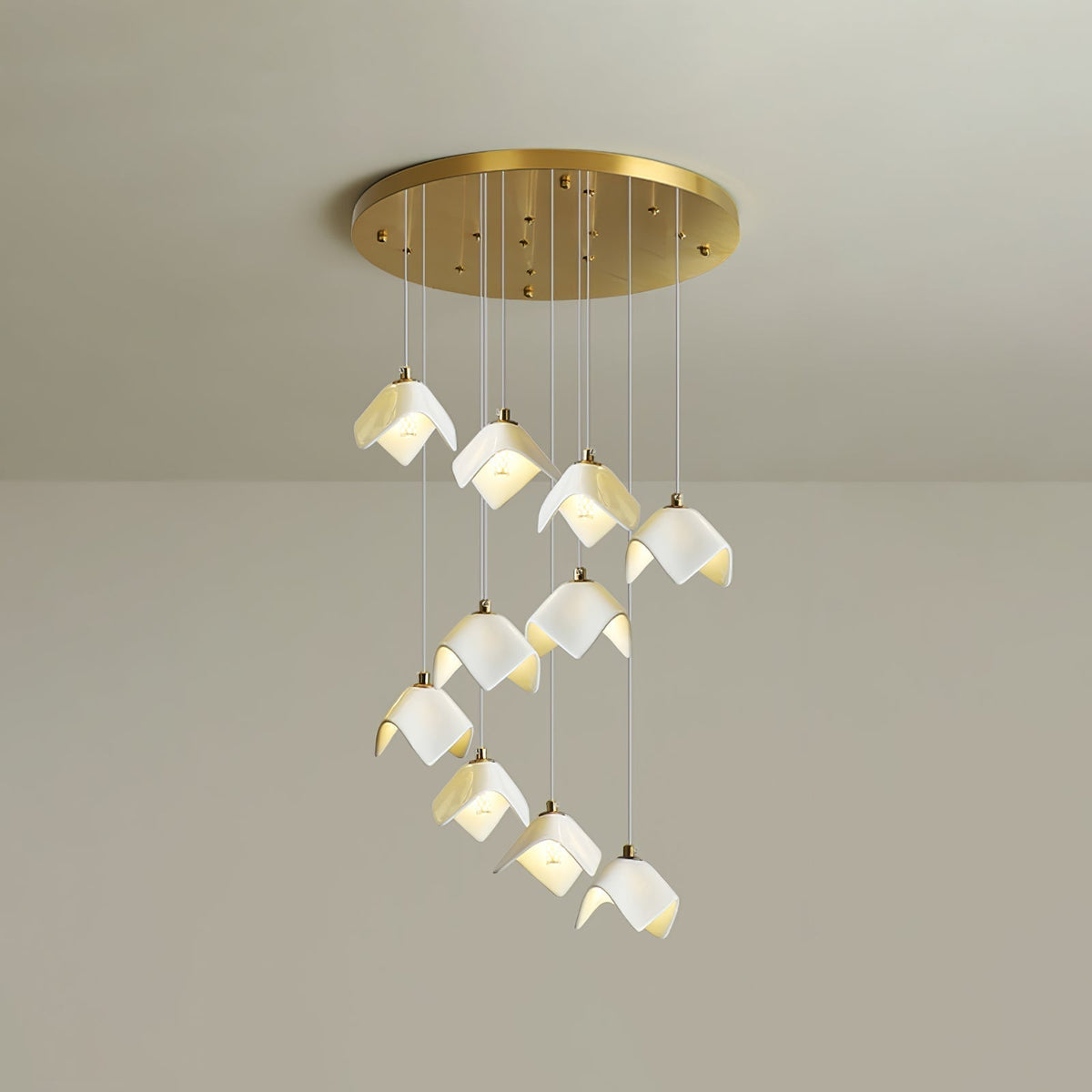 Lustre Pagode en verre et laiton – vue 37