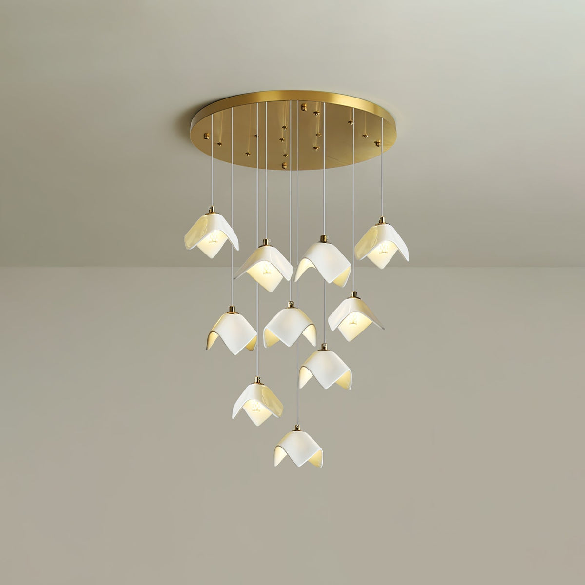 Lustre Pagode en verre et laiton – vue 36