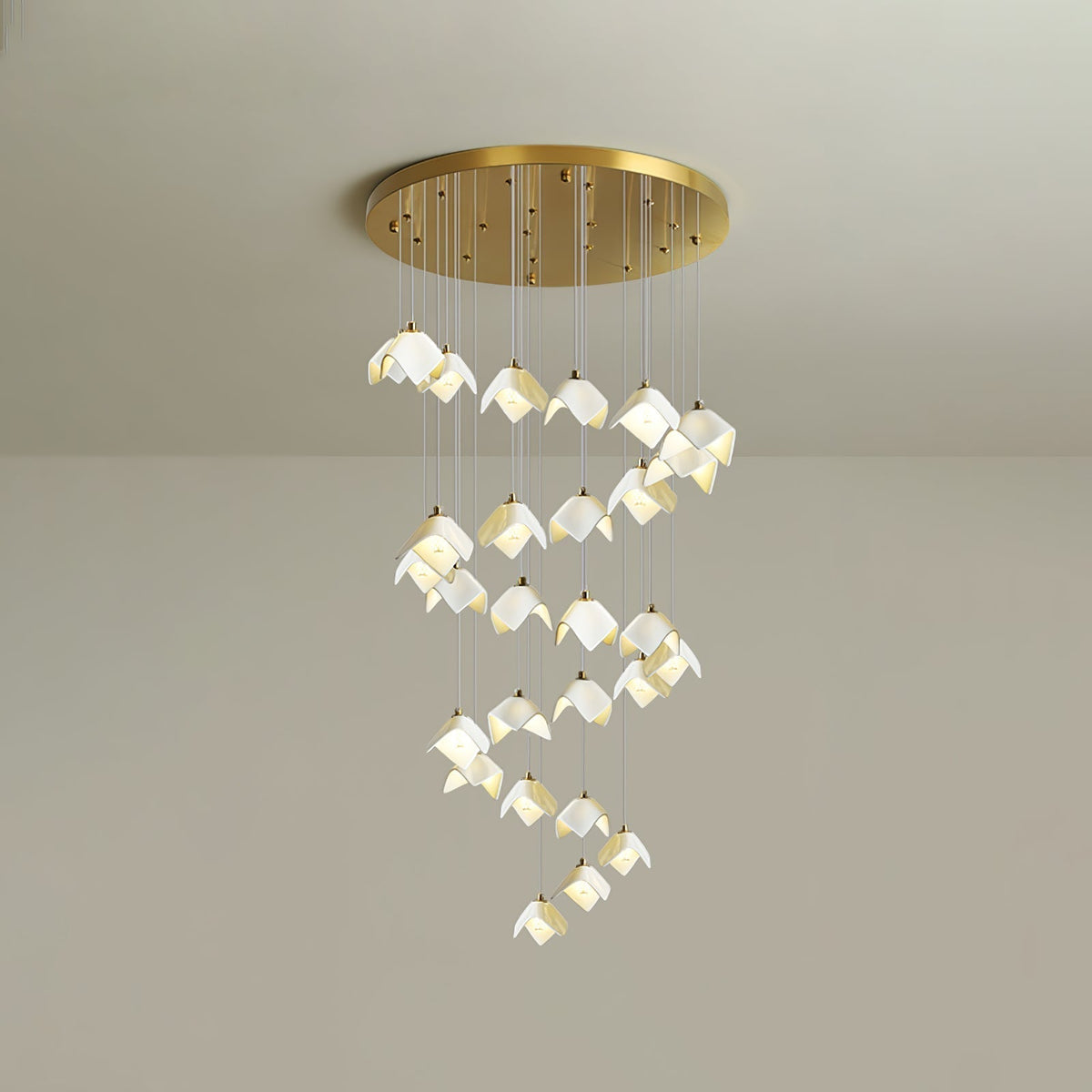 Lustre Pagode en verre et laiton – vue 44