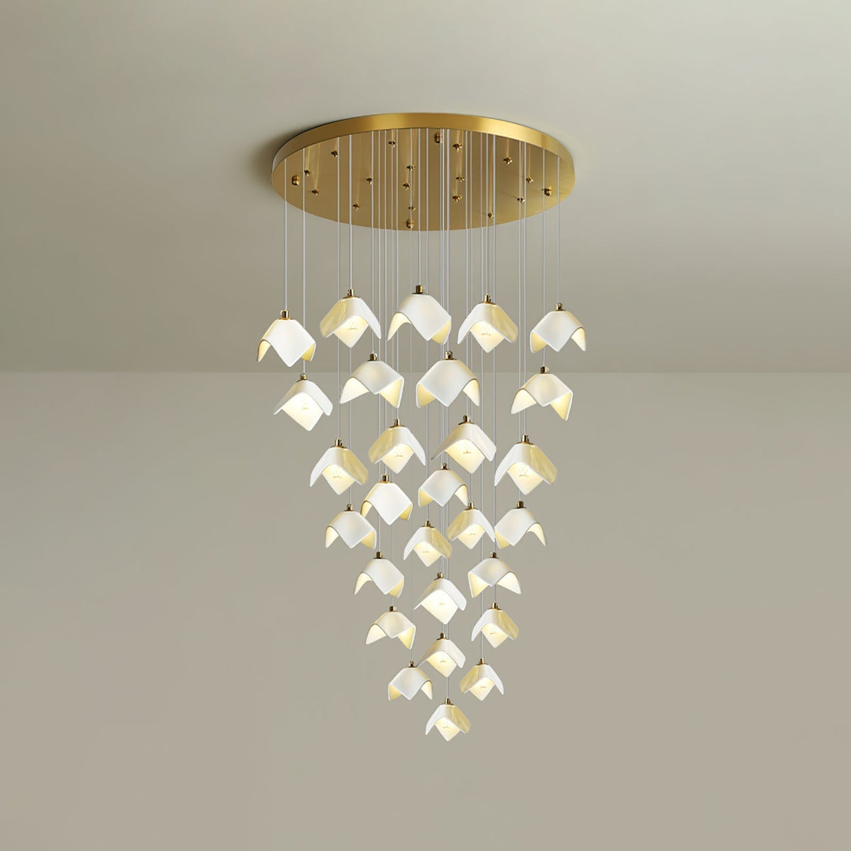 Lustre Pagode en verre et laiton – vue 22
