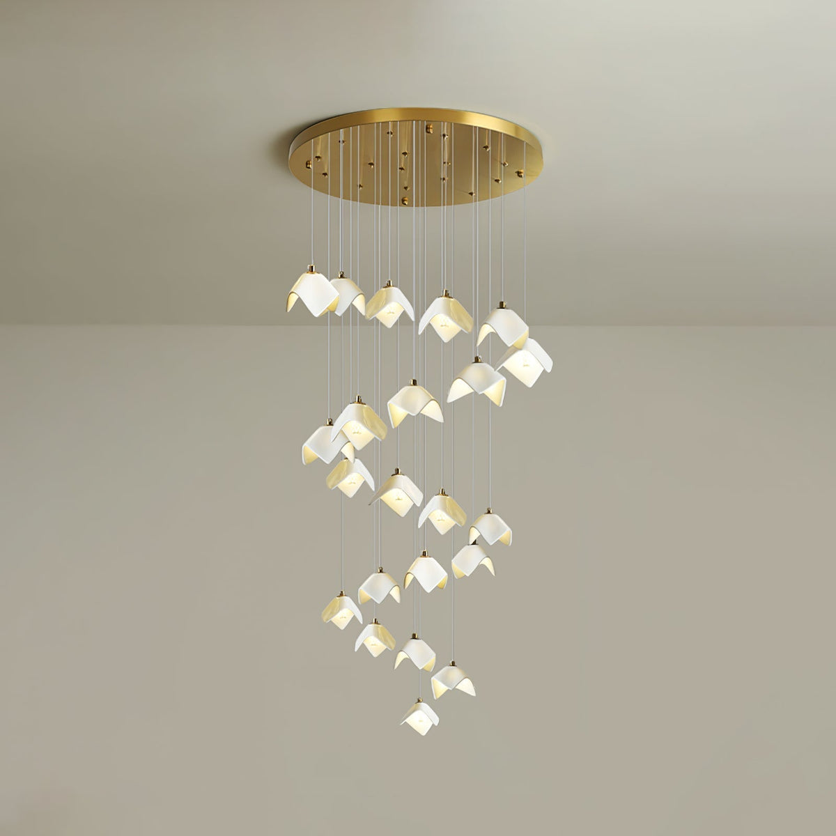 Lustre Pagode en verre et laiton – vue 42