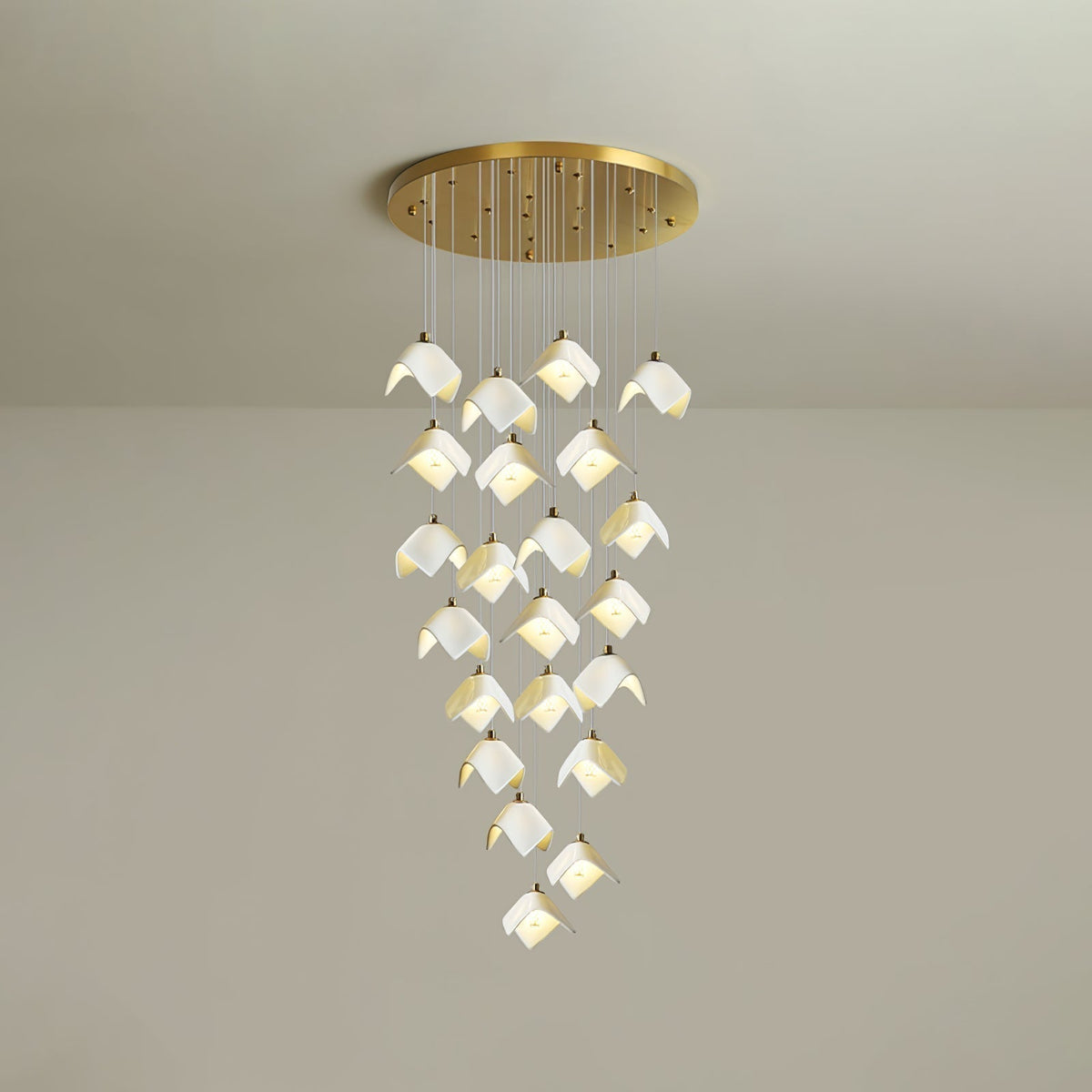 Lustre Pagode en verre et laiton – vue 41