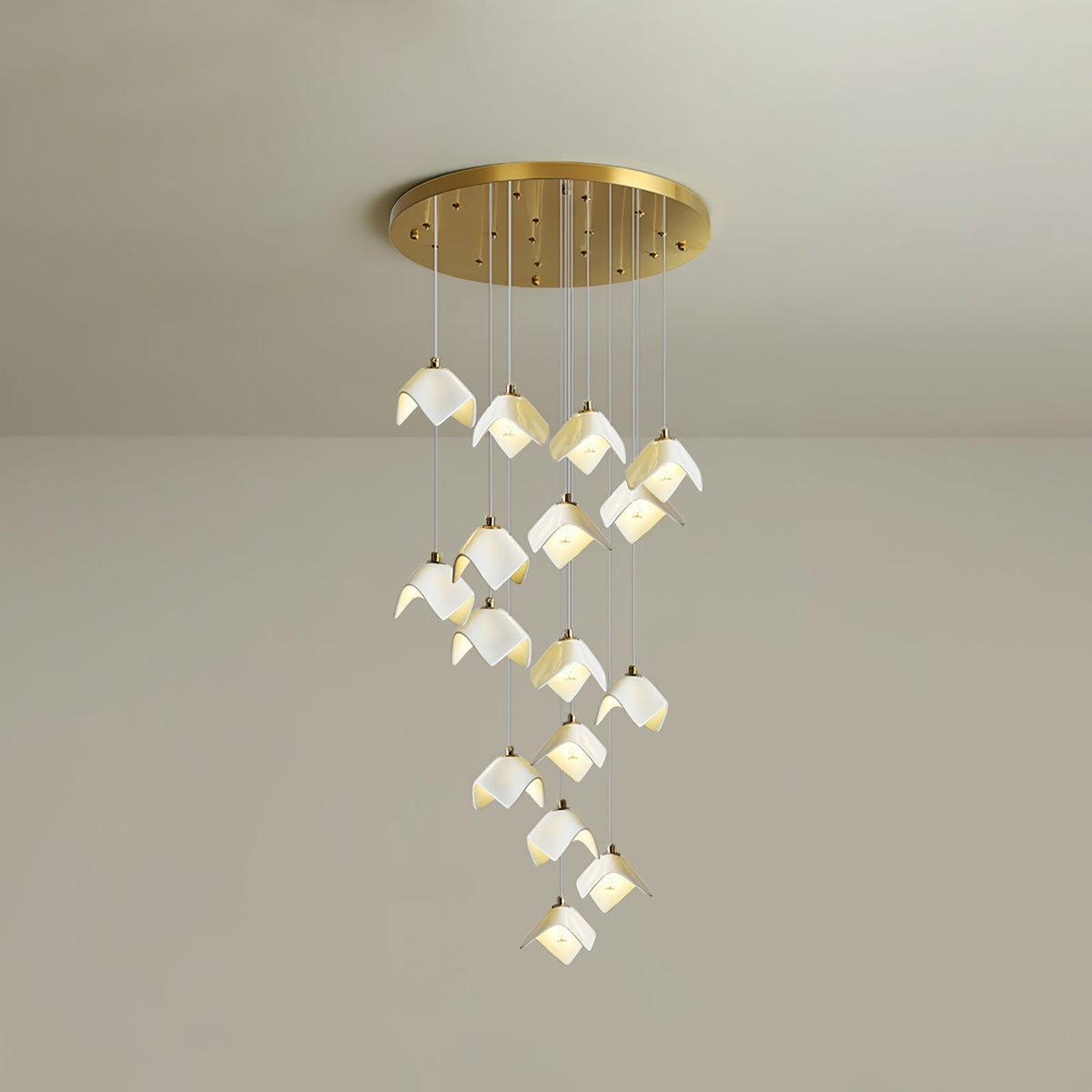 Lustre Pagode en verre et laiton – vue 26