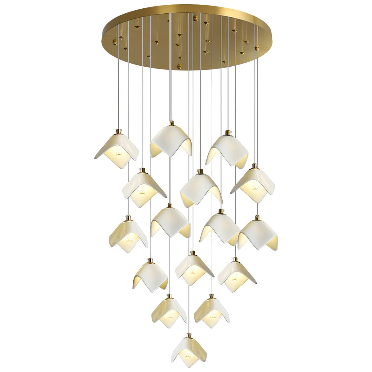 Lustre Pagode en verre et laiton – vue 5