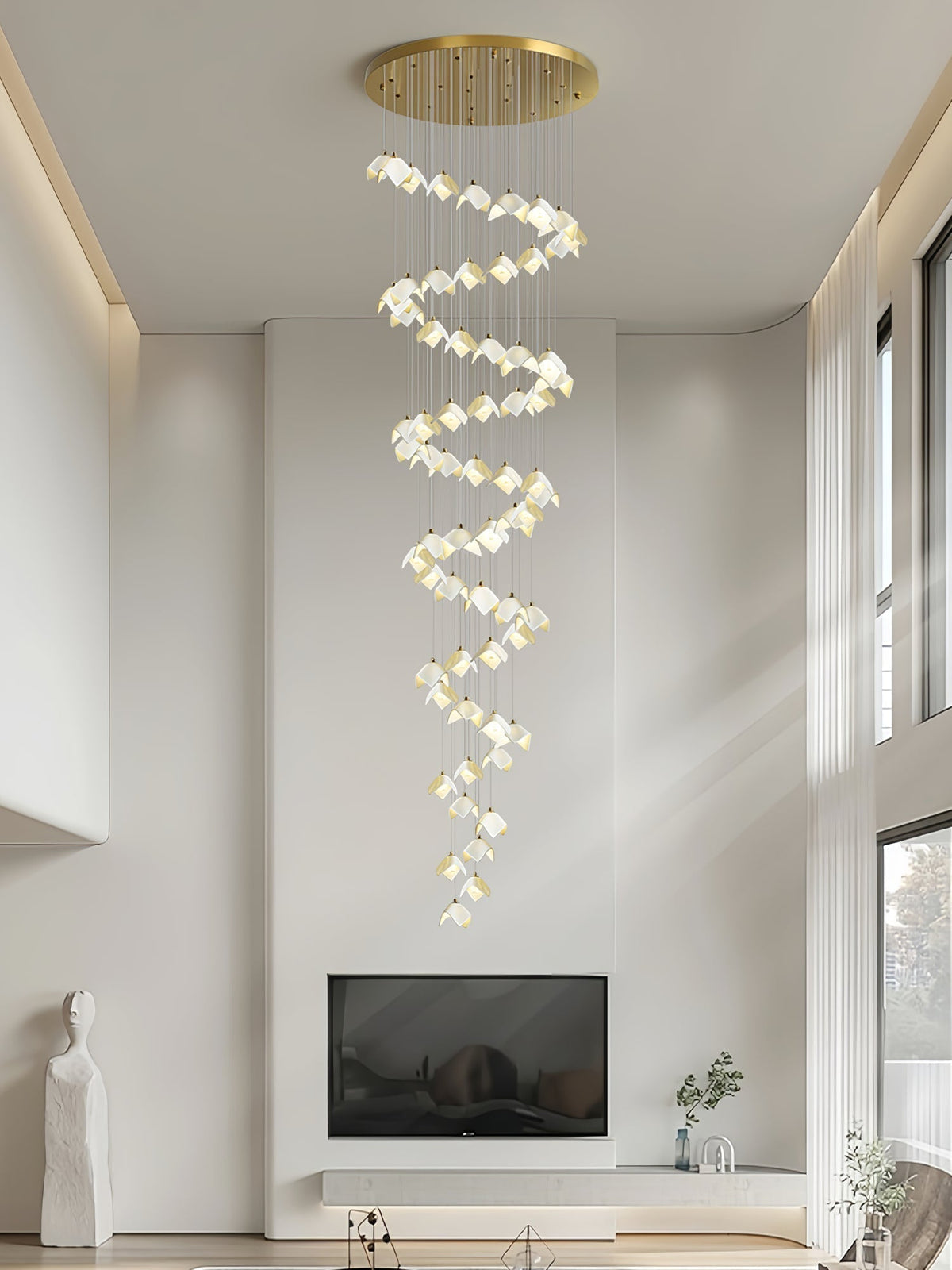 Lustre Pagode en verre et laiton – vue 51