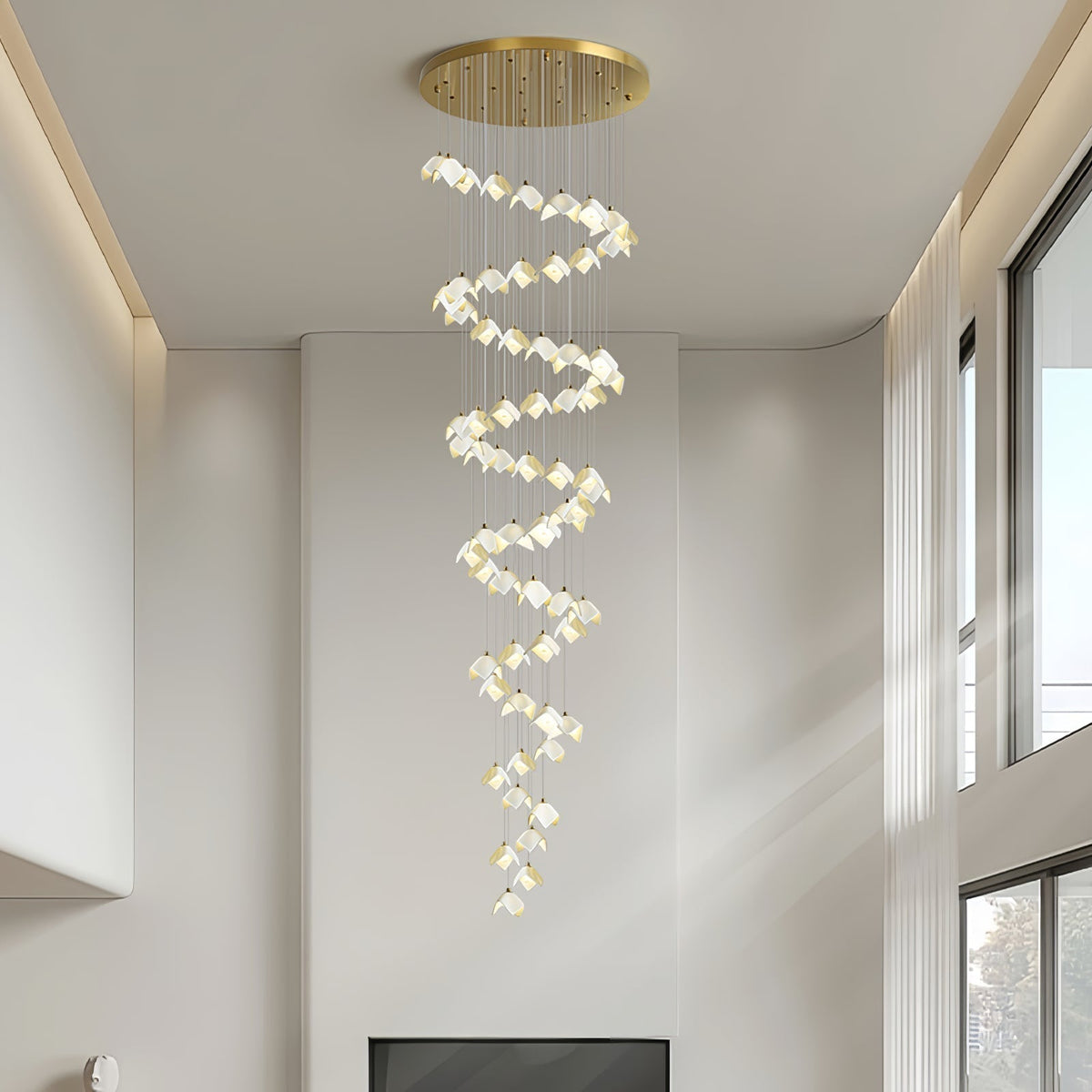 Lustre Pagode en verre et laiton – vue 54