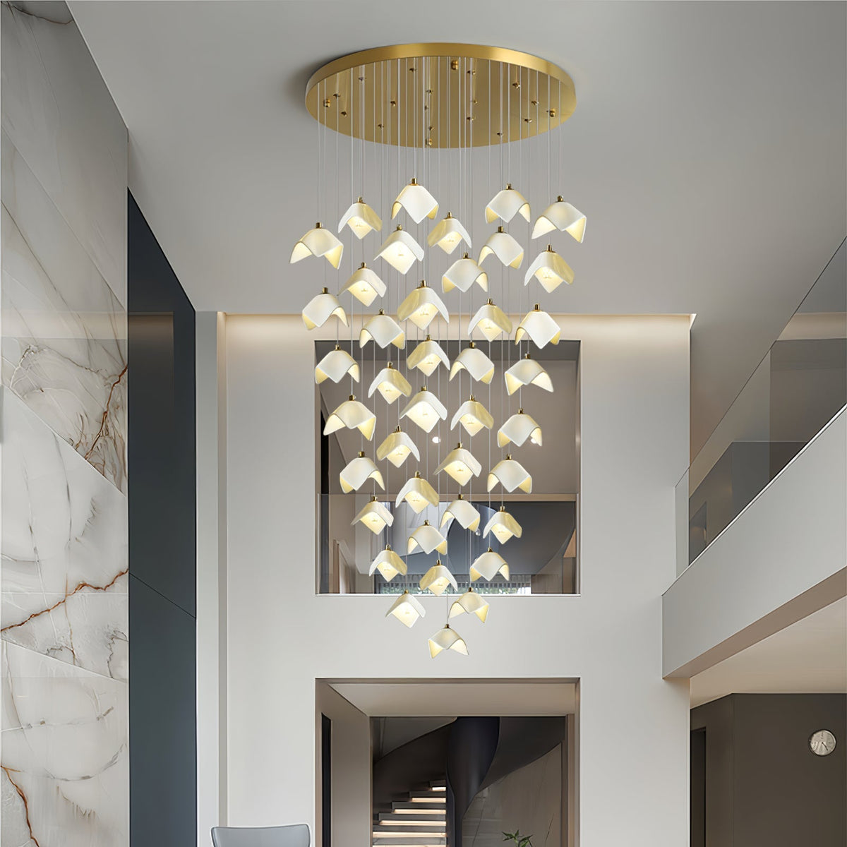 Lustre Pagode en verre et laiton – vue 16