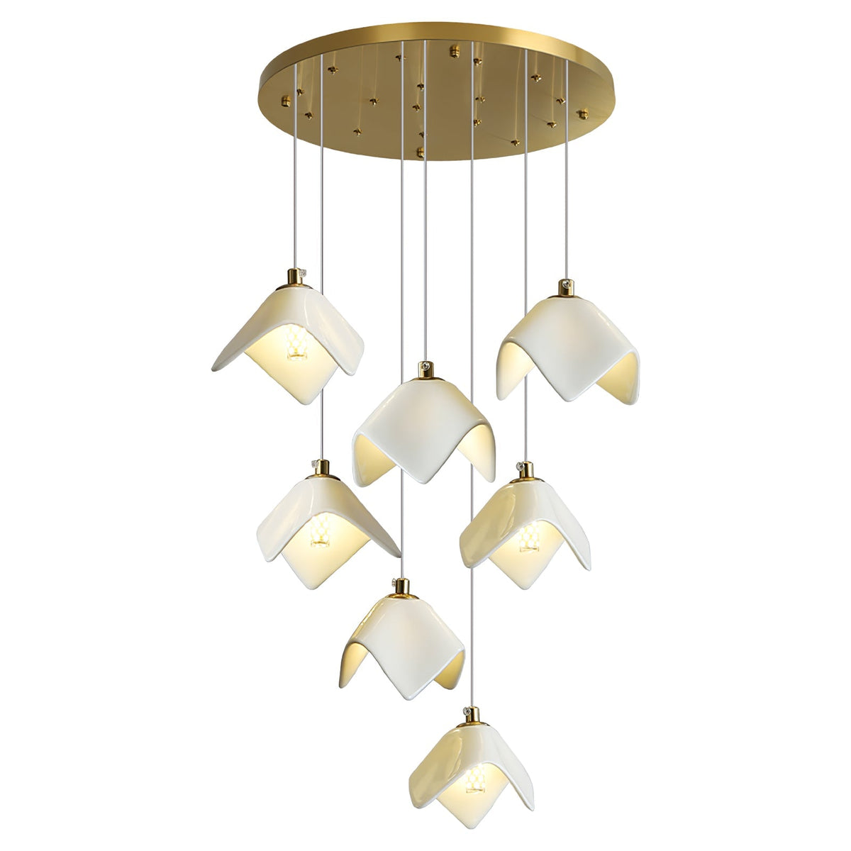 Lustre Pagode en verre et laiton – vue 56