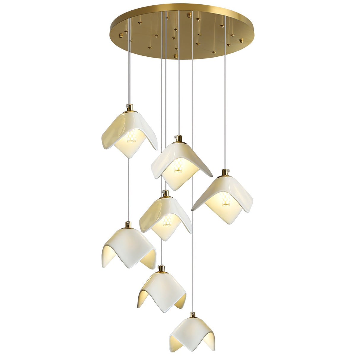 Lustre Pagode en verre et laiton – vue 57