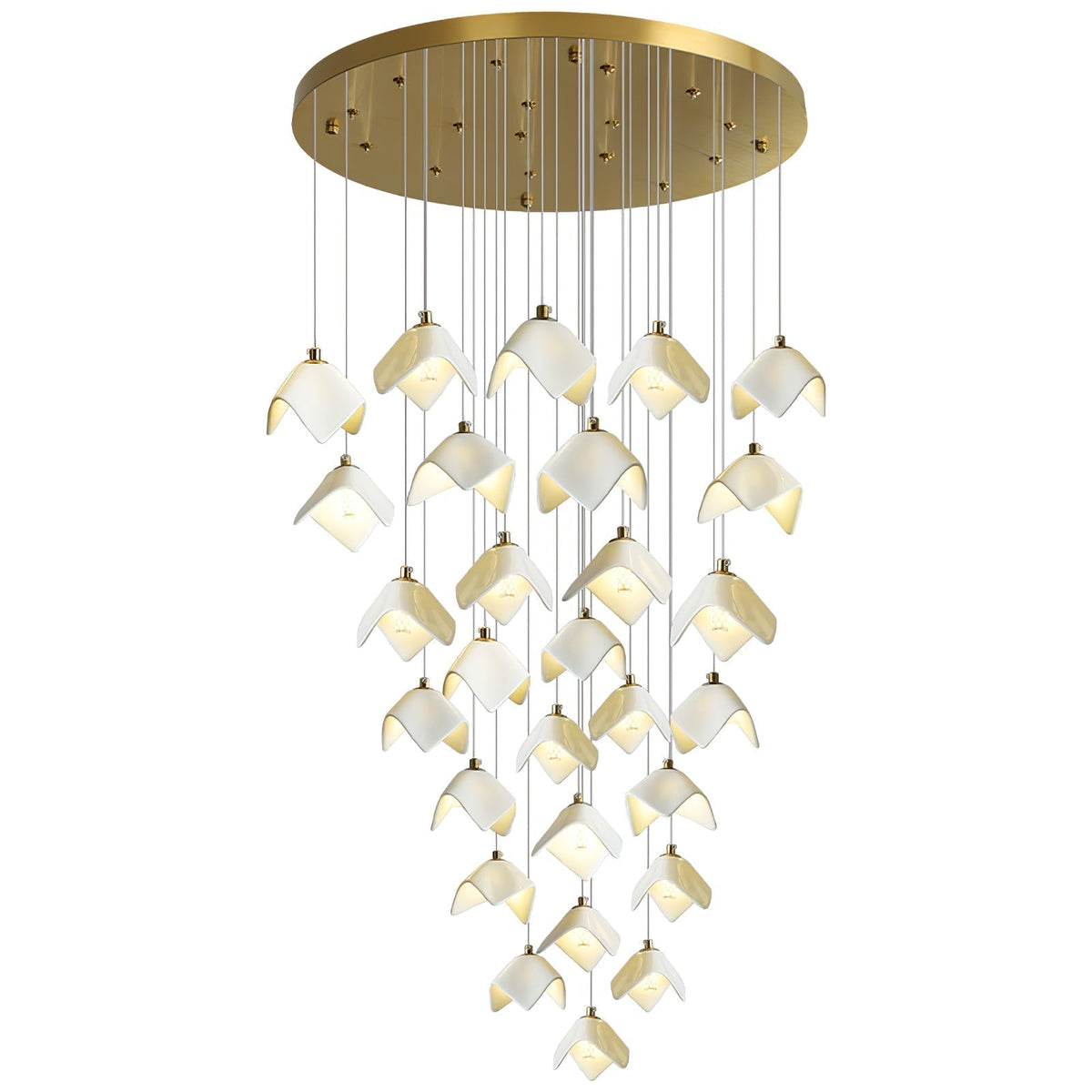 Lustre Pagode en verre et laiton – vue 9