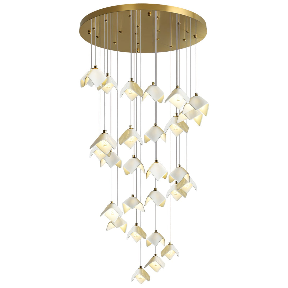Lustre Pagode en verre et laiton – vue 10