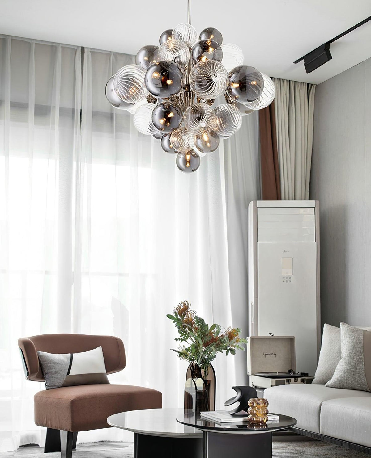 Lustre Pralin en verre et fer – vue 25