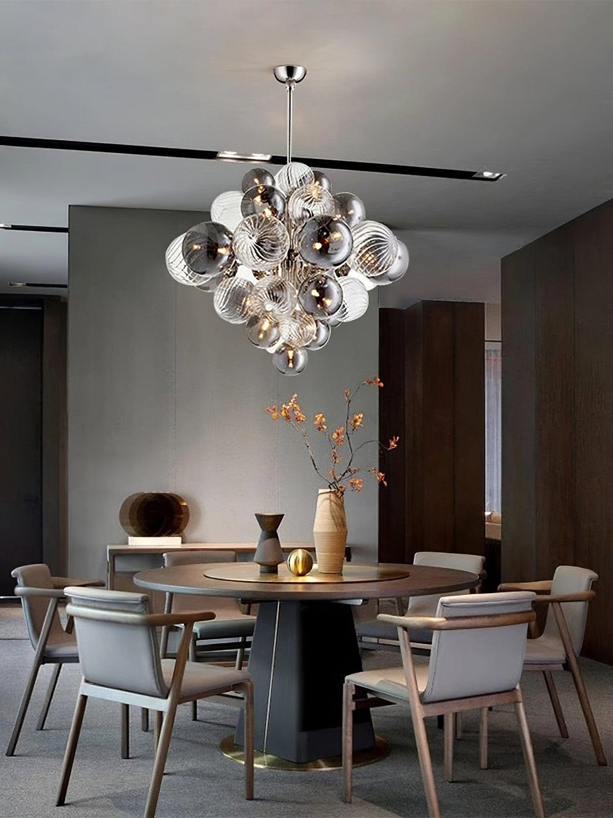 Lustre Pralin en verre et fer – vue 3