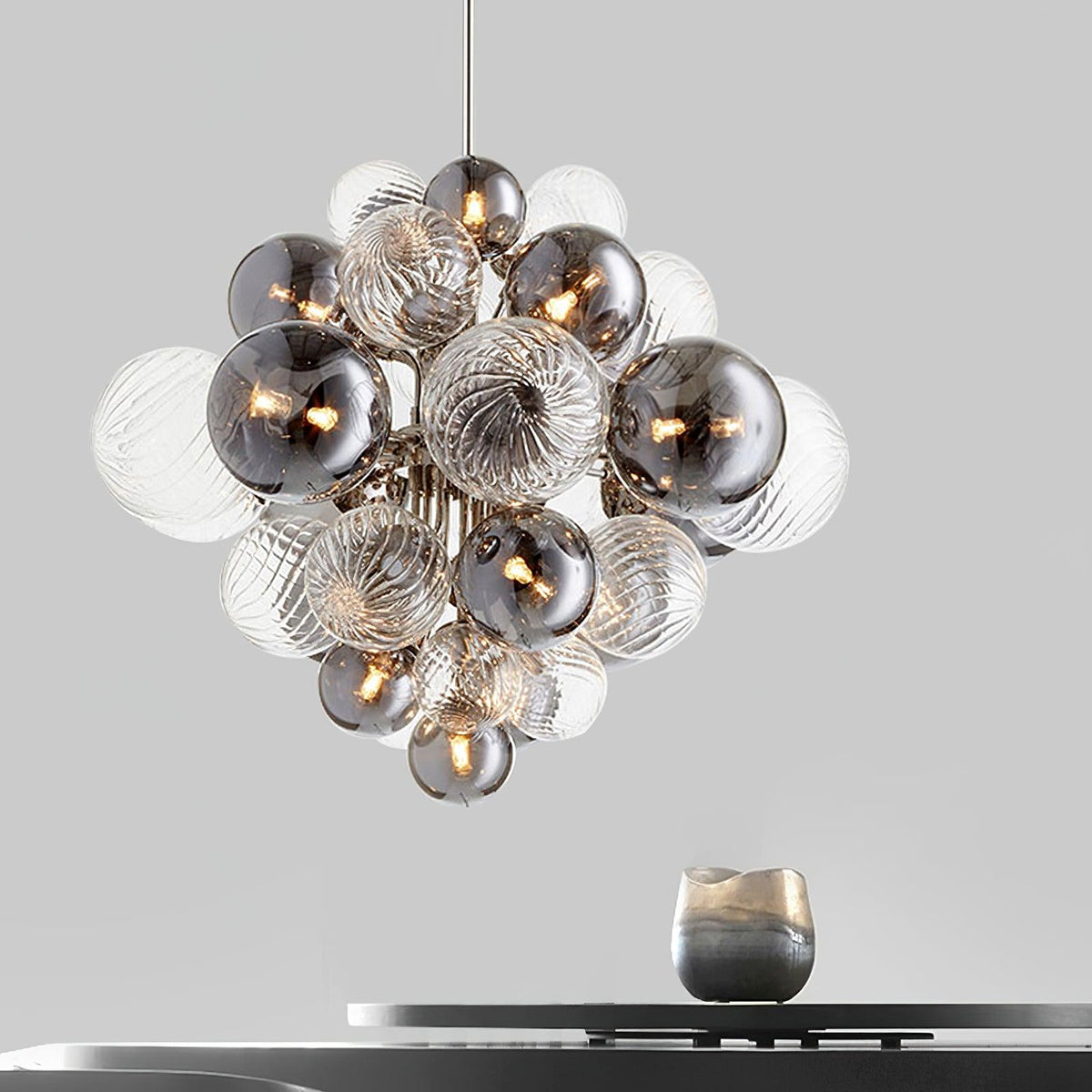 Lustre Pralin en verre et fer – vue 14