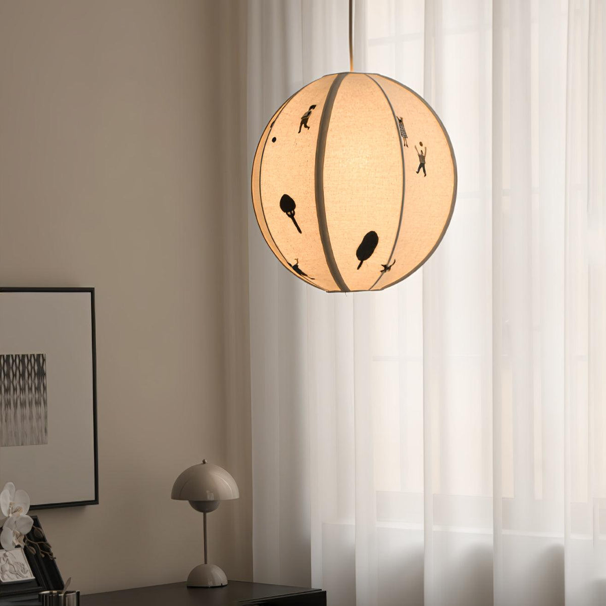 Suspension Ivoire en tissu et métal – vue 4