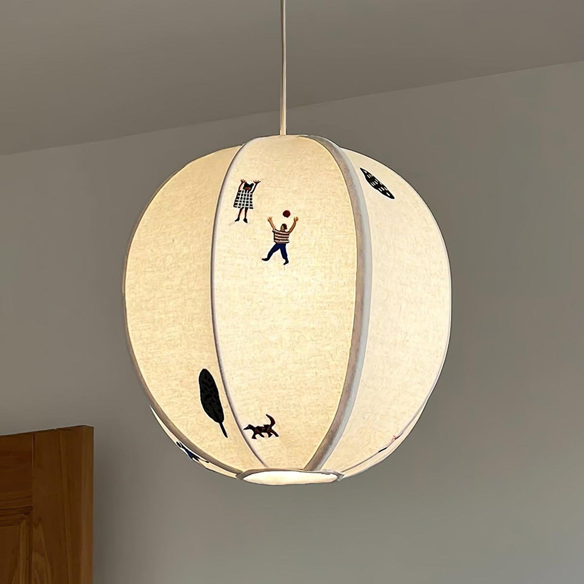 Suspension Ivoire en tissu et métal – vue 27