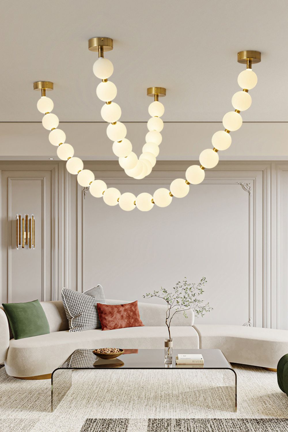 Lustre Cumulus en laiton – vue 63