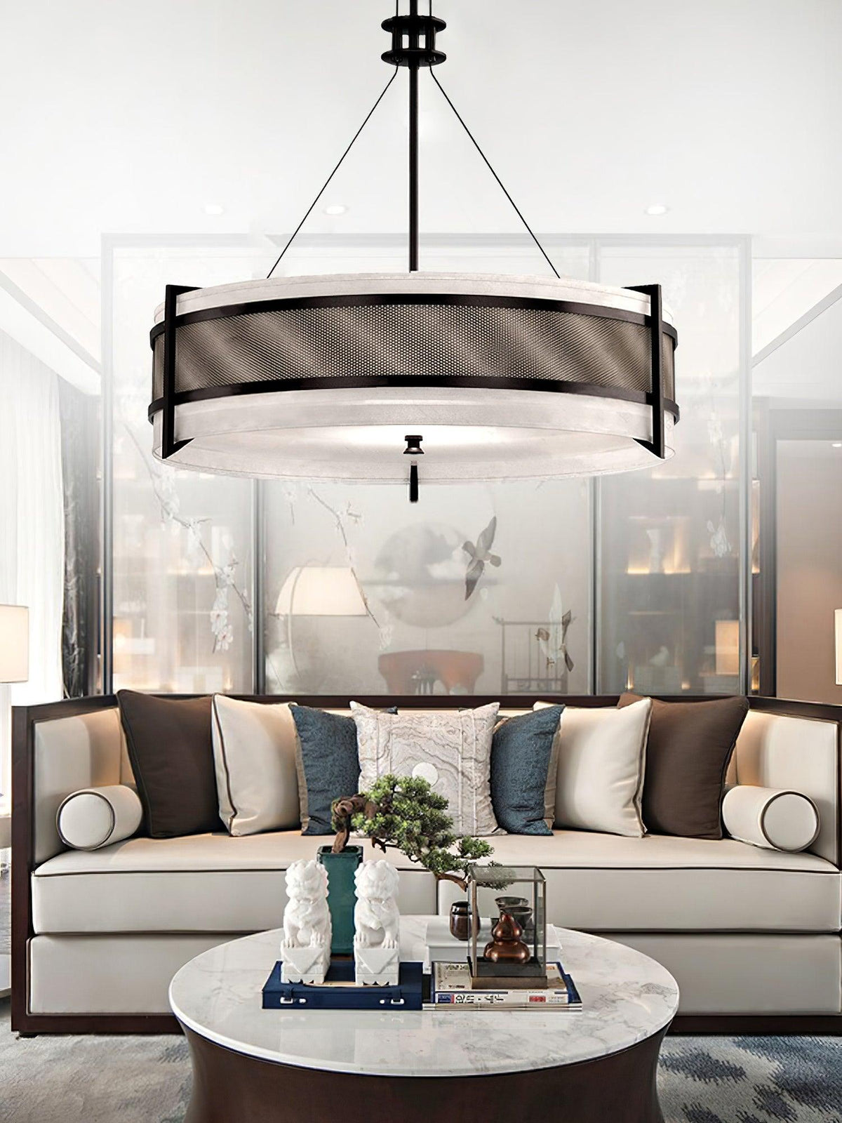Lustre Jouvence en tissu et fer – vue 22