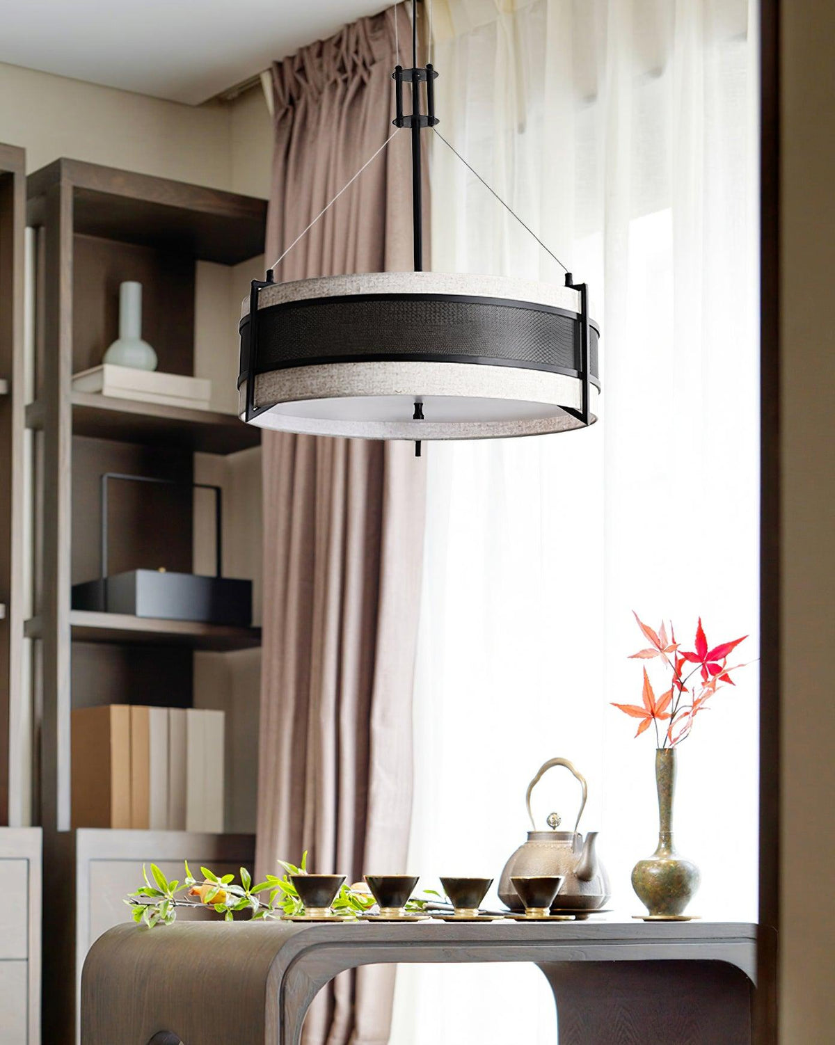 Lustre Jouvence en tissu et fer – vue 25