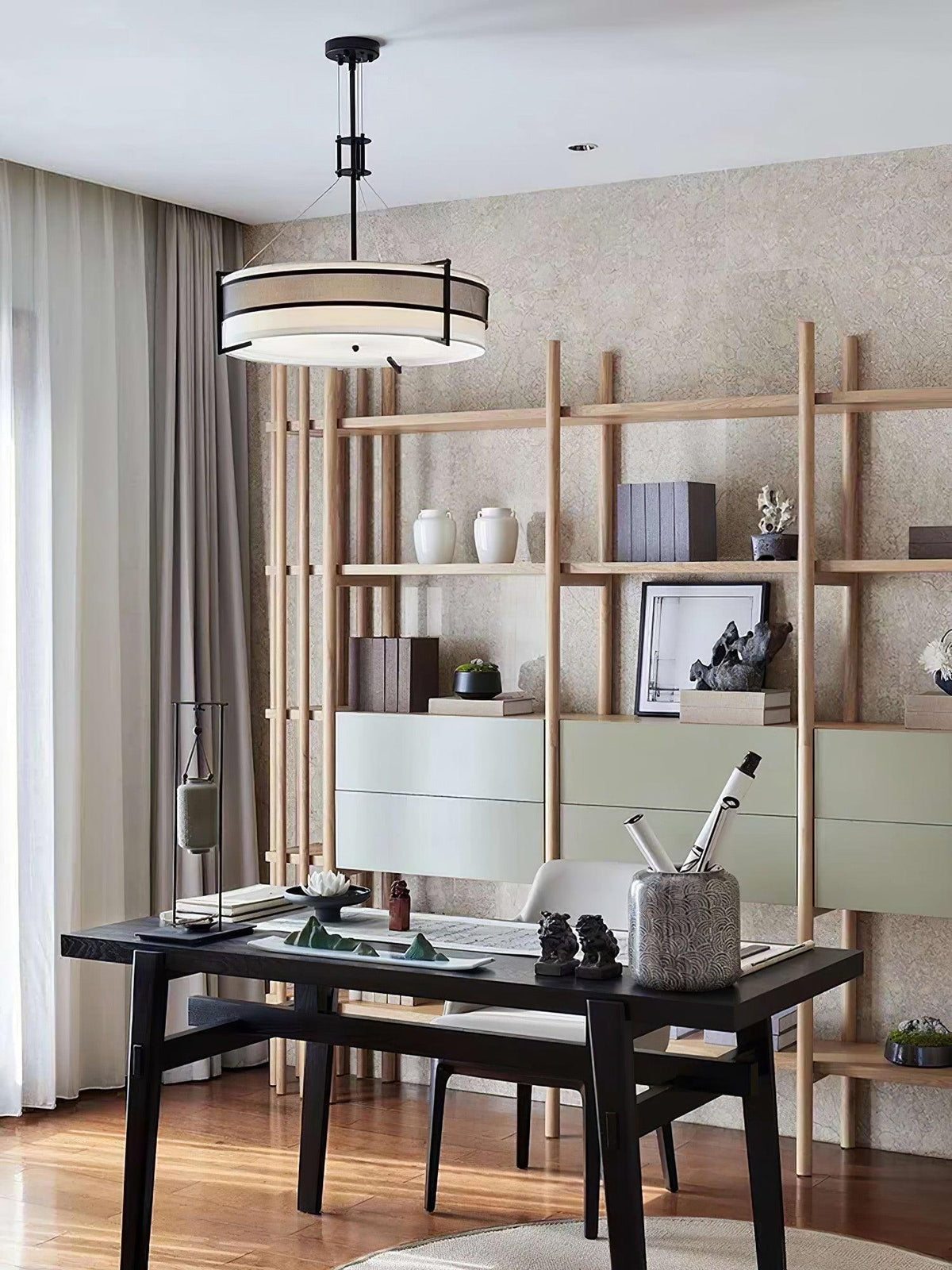 Lustre Jouvence en tissu et fer – vue 27